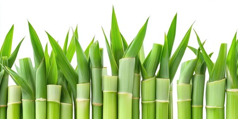 Fototapeta premium Fresh Bamboo Shoots Against White