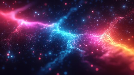 Fototapeta premium A vibrant and colorful cosmic space filled with shimmering stars and beautiful nebulas