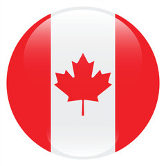 Obraz premium Canada circle flag logo icon digital vector illustration