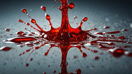red paint splash, liquid cloud