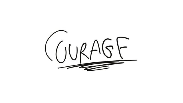 courage on white background video