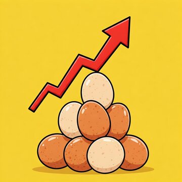 Egg prices have increased due to increased consumption and decreased production. 