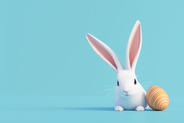 Fototapeta premium easter bunny with egg