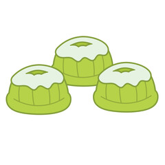 Gambar kue putu ayu vector icon illustration, putu ayu cake illustration cartoon, traditional snack from indonesia, indonesian traditional food