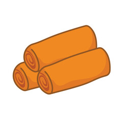 Gambar lumpia vector icon, risol illustration, kue risoles clip art, sosis solo clipart image, traditional snack from indonesia, indonesian traditional food