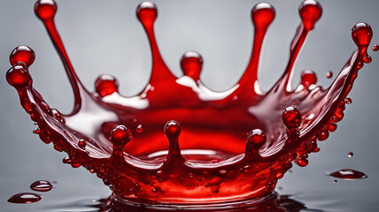 red paint splash, liquid cloud