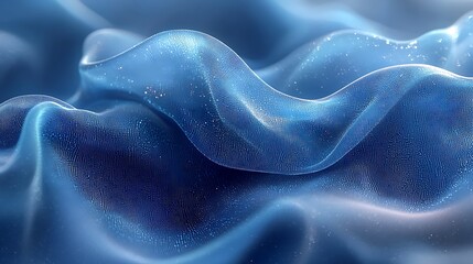 Abstract blue fabric waves, shimmering texture, elegant background, design element