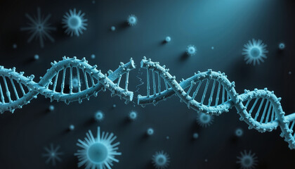 DNA strand with broken links depicting genetic disorder, health awareness