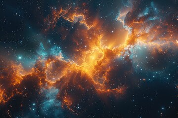 Fototapeta premium nebula with vivid colors and intricate patterns, set against a starry backdrop