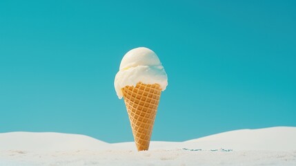 Indulging in delicious ice cream cone on sunny beach food tropical environment captivating view