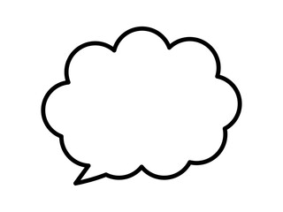 白黒シンプルな雲の吹き出し