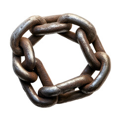 Fototapeta premium Rusty Chain Links Forming a Hexagon Shape Dark Background,