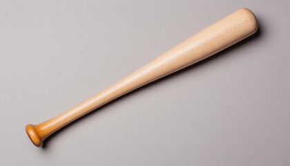 Professional wooden baseball bat isolated on a gray background.