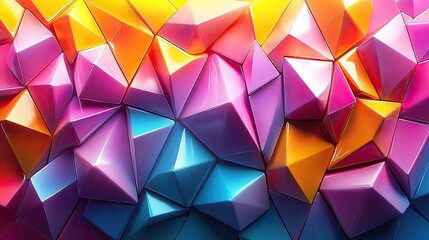 Obraz premium Abstract geometric shapes, vibrant colors, digital art, background design (1)