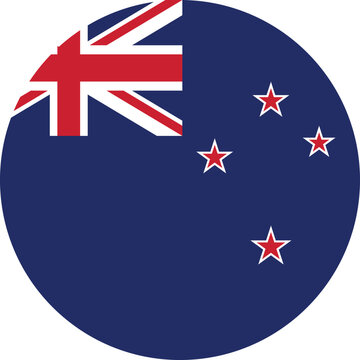 National circular flag of New Zealand  , vector design and digital illustration