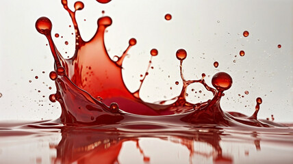 red paint splash, liquid cloud