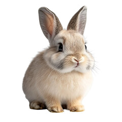 Obraz premium Angled view full body shot of an extremely perfect looking single rabbit isolated on a white transparent background