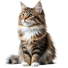 Obraz premium Angled view full body shot of an extremely perfect looking single ragamuffin isolated on a white transparent background