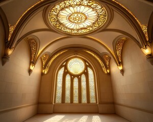 Intricate nouveau-inspired interior design historic building architectural photography spacious environment captivating view aesthetic appeal