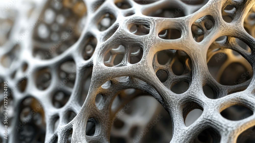 Poster A close-up of futuristic nanotube structures with intricate hexagonal patterns, highlighting the advanced technology and potential applications in scientific research.