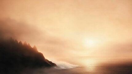 Fototapeta premium Waves crashing against coastal cliffs at sunset scenic view nature photography peaceful atmosphere dramatic landscape