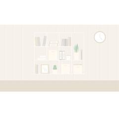 책장(화분+책+액자+식물+인테리어)