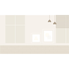 카페 분위기의 벽(조명+인테리어+액자+창문)