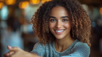 portrait of a smiling young business manager warmly shaking hands with a new employee during an onboarding meeting
