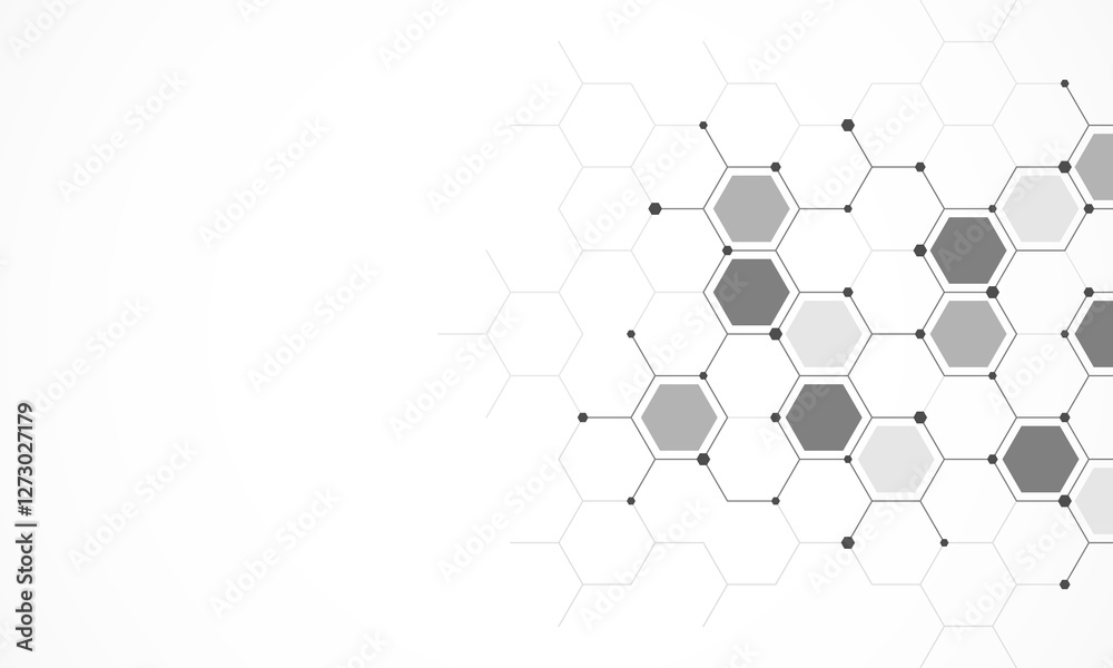 Aufkleber Graphic design element with abstract geometric background of simple hexagon pattern