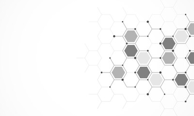 Graphic design element with abstract geometric background of simple hexagon pattern