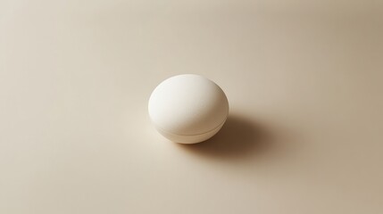 Minimalist cream-colored sphere on a beige background.