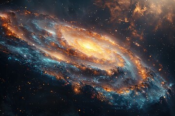 Obraz premium ancient, elliptical galaxy with a dense core of stars