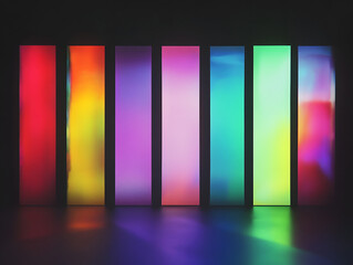 Colorful Gradient Light Reflections in Modern Art Generative AI