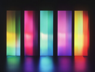 Colorful Gradient Light Reflections in Modern Art Generative AI