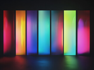 Colorful Gradient Light Reflections in Modern Art Generative AI