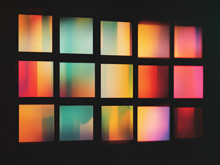 Modern Digital Art with Luminous Squares Generative AI  