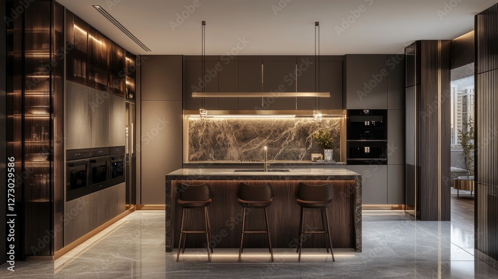 Poster a dramatic slider showing the transition from a pencil design sketch of a kitchen to the completed c