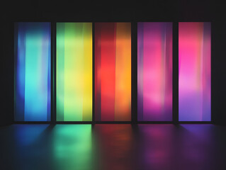 Colorful Gradient Light Reflections in Modern Art Generative AI