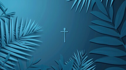 Fototapeta premium The Blue Background of Palm Sunday: Cultural and Spiritual Codes in the Religious Color