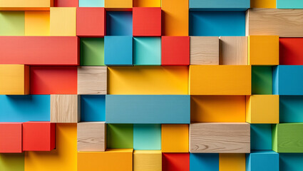 Colorful Wooden Blocks Background: A Vibrant and Playful Scene