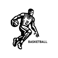 Fototapeta premium Tennis player black and white vector icon logo illustration