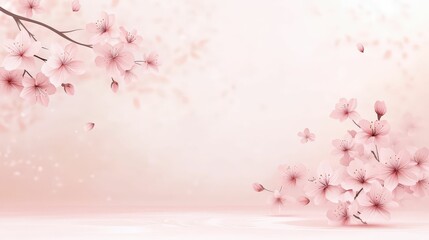 Sakura garden serenity flowing streams and petals in tranquil nature landscape