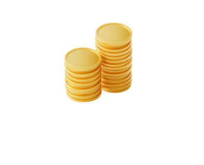 3D icon of gold coins on a white background