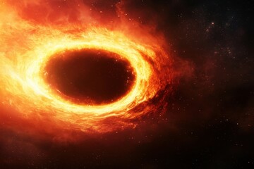 Glowing Energy Swirling Around a Cosmic Wormhole in Deep Space