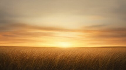 Obraz premium Golden grasses swaying at sunset in a prairie landscape nature photography tranquil atmosphere wide angle view