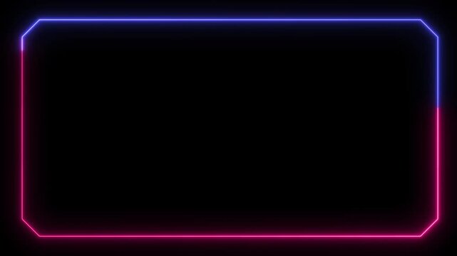 Neon Border Light Animated Border. 4K Resolution