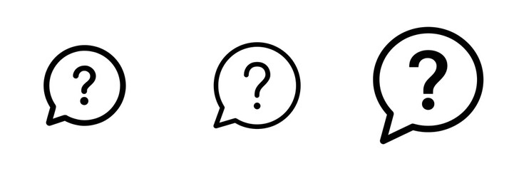 Question mark icons on a transparent background, symbolizing frequently asked questions and inquiries