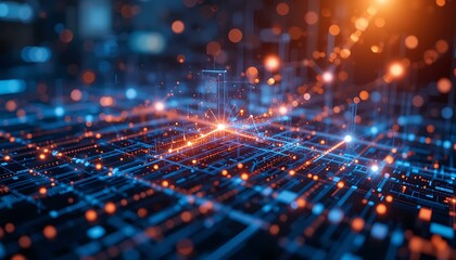 Digital Network: Abstract Technology Background Image