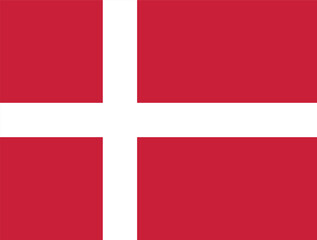 Fototapeta premium Denmark flag. Flag of Denmark. The official ratio. Flag icon. Standard color. Standard size. A rectangular flag. Computer illustration. Digital illustration. Vector illustration.