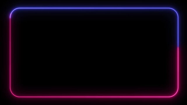 Neon Border Light Animated Border. 4K Resolution